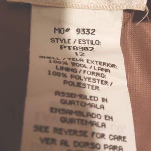 POTOMAC COLLECTION TAN 100% WOOL PLEATED PANTS SZ 12 - Picture 5 of 8